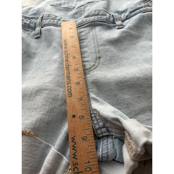 Old Navy Shortalls Womens Small Blue Shorts Bib Overalls Cuffed Distressed 30x3 - Picture 13 of 16